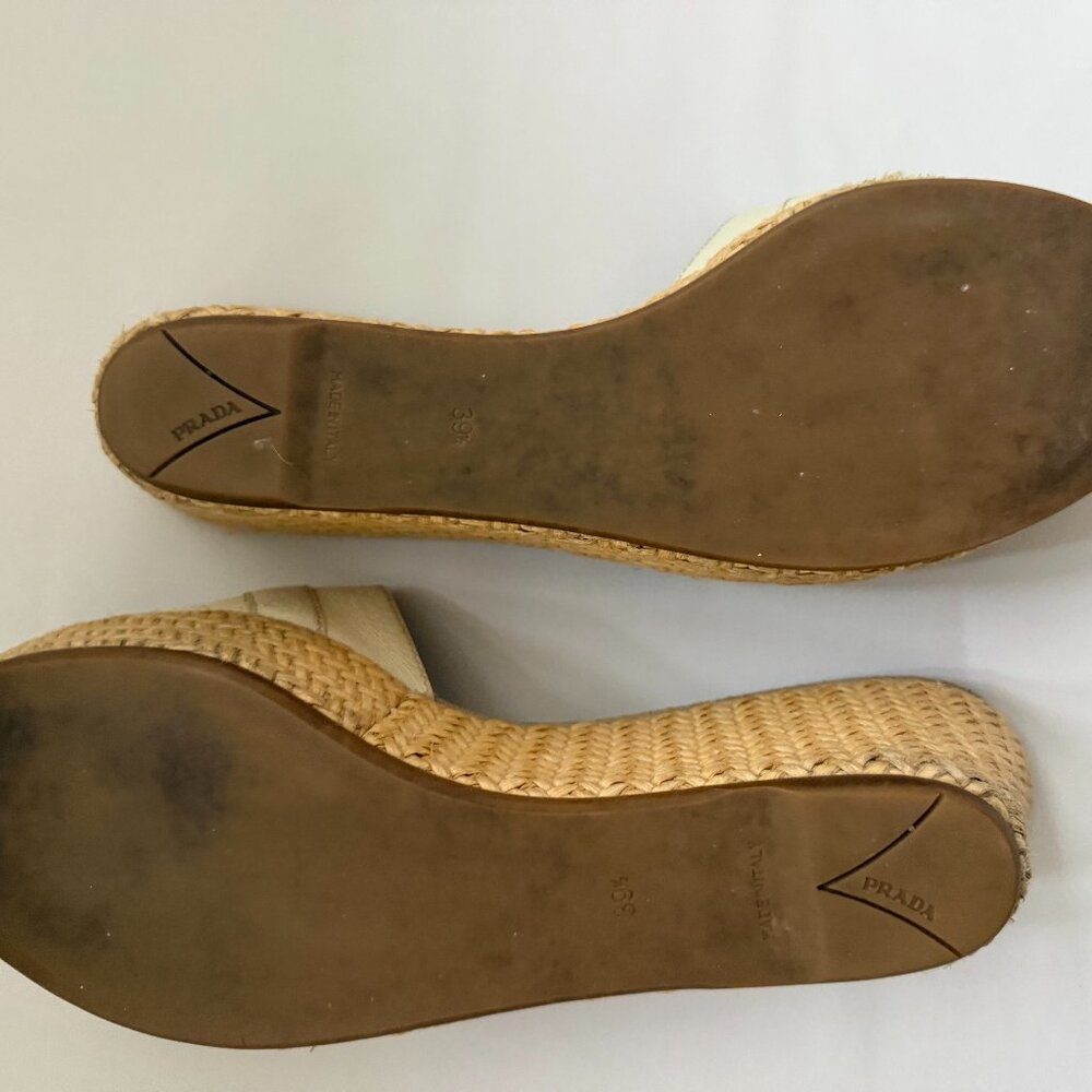 Vintage Prada Wedge Sandals | Early 1990s | Made in Italy - Picture 4 of 6